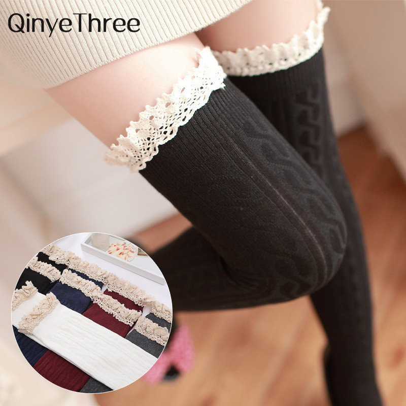 Christmas Stocking Hanging - ถุงน่องยาวถึงต้นขาสุดชิคสำหรับเด็กผู้หญิงถุงเท้าสูงถึงเข่าเซ็กซี่อบอุ่นสำหรับฤดูหนาวแบบถักของขวัญคริสต์มาส
