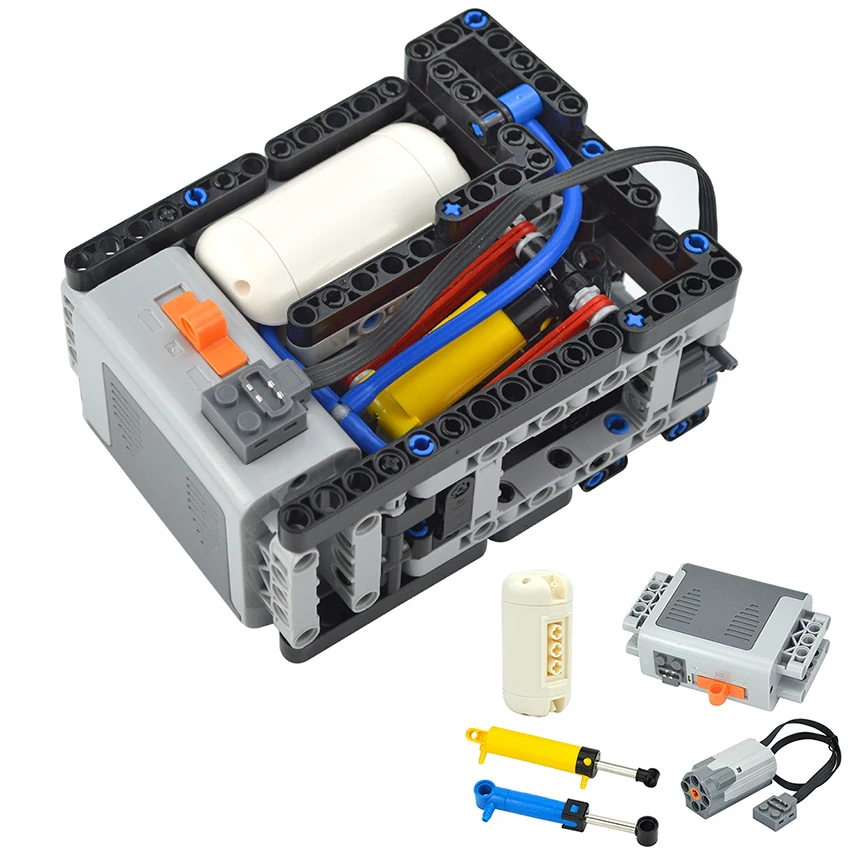 Lego Set Technic - โมเดลคอมเพรสเซอร์ไฟฟ้าอัตโนมัติพร้อมมอเตอร์นิวเมติกส์หุ่นยนต์ DIY บล็อกตัวต่ออิฐรุ่นใหม่เทคนิคนิวเมติกส์