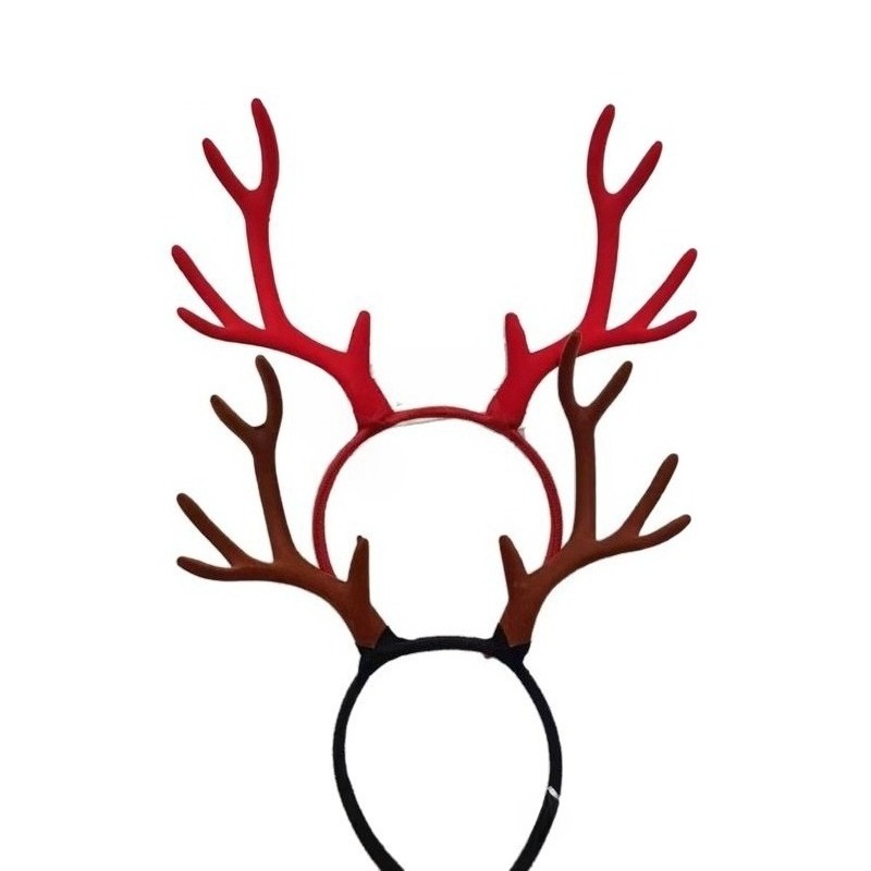 Reindeer Antlers Headband - ที่คาดผมรูปเขากวางเรนเดียร์แบบกำมะหยี่ ขนาด 17 ซม. 10 คู่
