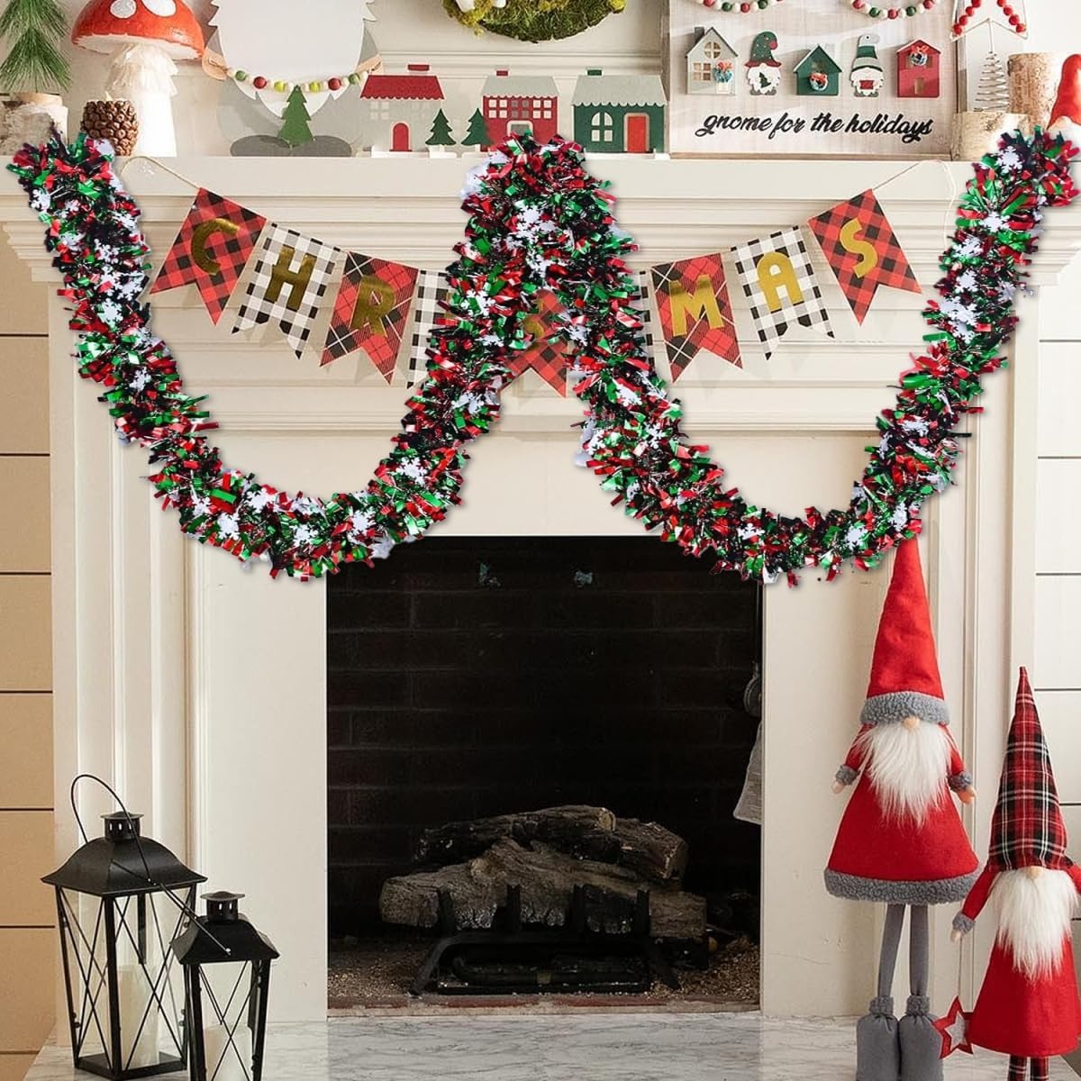 พวงมาลัยประดับคริสต์มาสสีเขียว - Tinsel Garland Decoration บทวิจารณ์และราคา