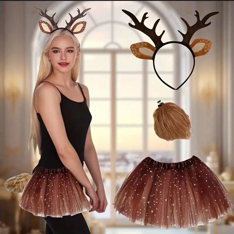 ชุดคอสตูมกวางเรนเดียร์ กระโปรง - Reindeer Antlers Headband บทวิจารณ์และราคา