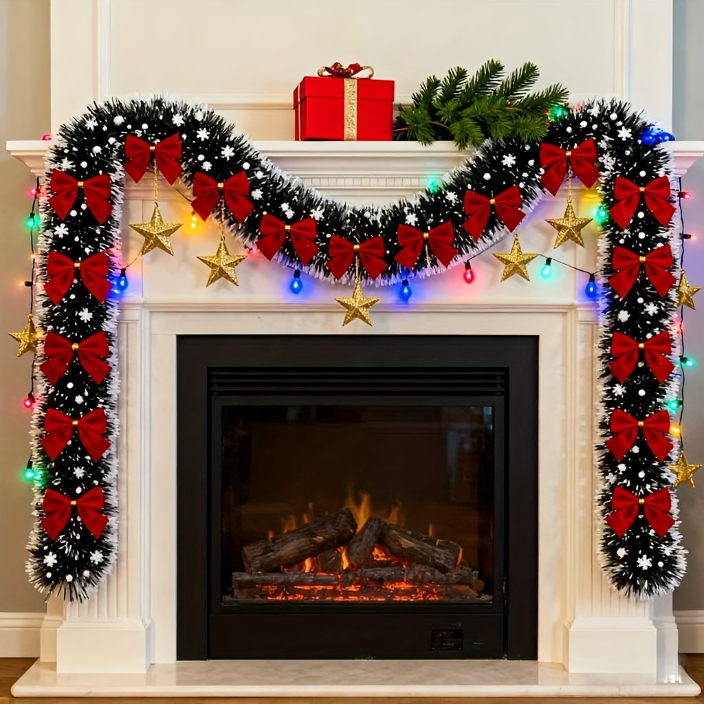 พวงมาลัยคริสต์มาสประดิษฐ์ พวงม - Tinsel Garland Decoration บทวิจารณ์และราคา