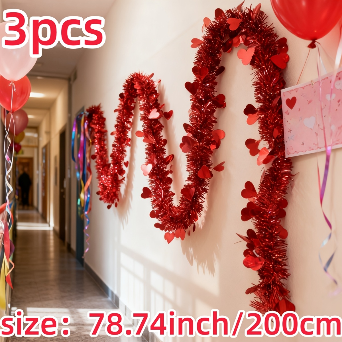 พวงมาลัยพลาสติกประดับรูปหัวใจส - Tinsel Garland Decoration บทวิจารณ์และราคา