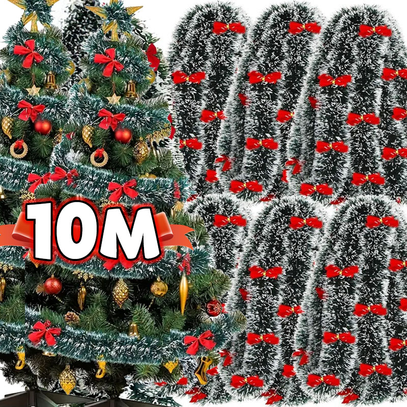คริสต์มาสโบว์ Tinsel ริบบิ้นสี - Tinsel Garland Decoration บทวิจารณ์และราคา