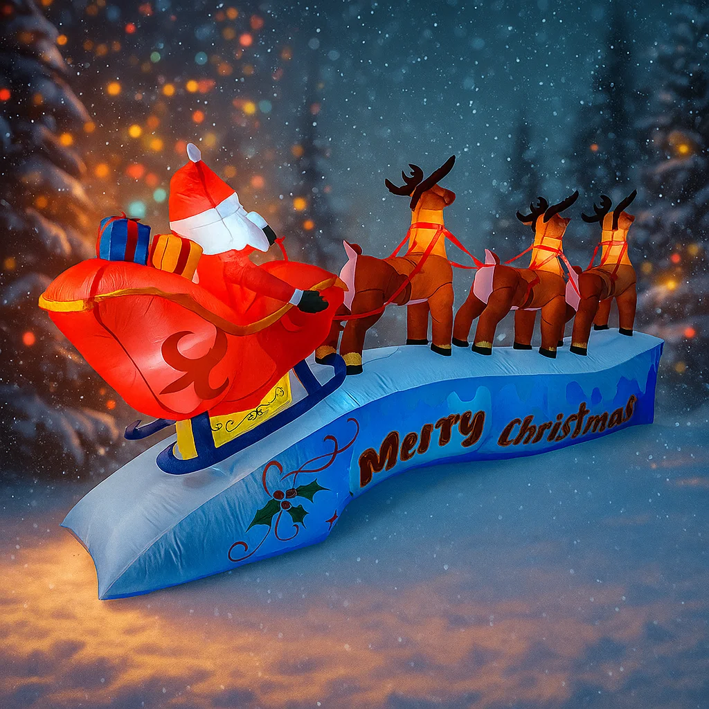ซานตาคลอสกับรถเลื่อนกวางเรนเดี - Christmas Lights Outdoor บทวิจารณ์และราคา