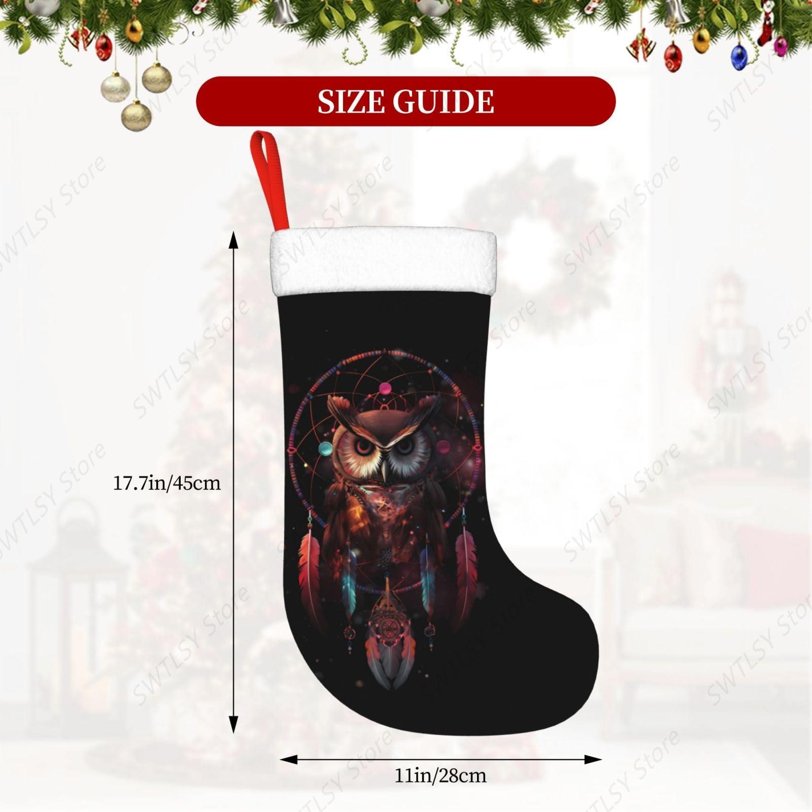 ถุงเท้าคริสต์มาสลายรุ้งรูปนกฮู - Christmas Stocking Hanging บทวิจารณ์และราคา