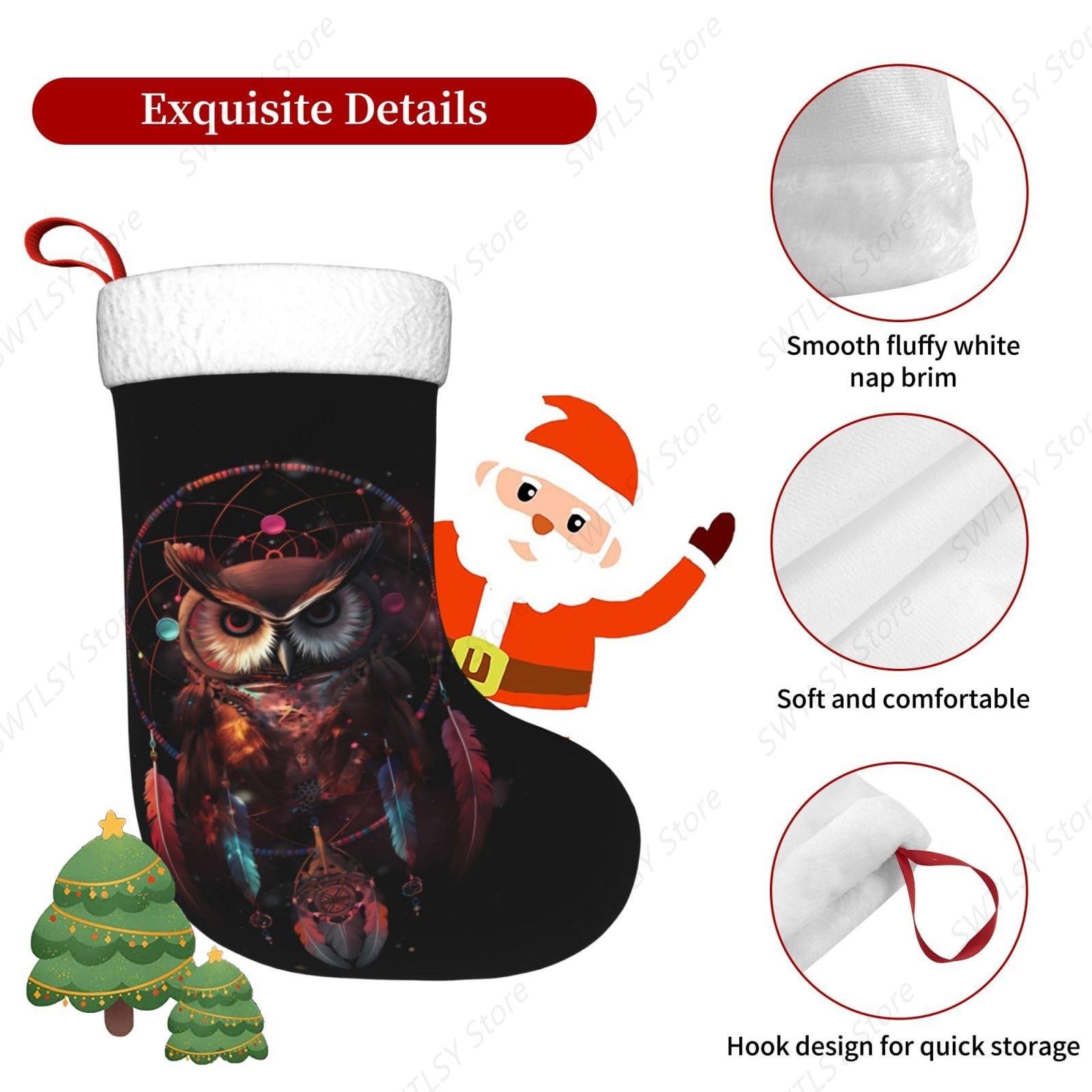 ถุงเท้าคริสต์มาสลายรุ้งรูปนกฮู - Christmas Stocking Hanging บทวิจารณ์และราคา